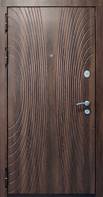 Металлическая дверь с коричневыми панелями МДФ ПВХ Металлическая дверь с коричневыми панелями МДФ ПВХ